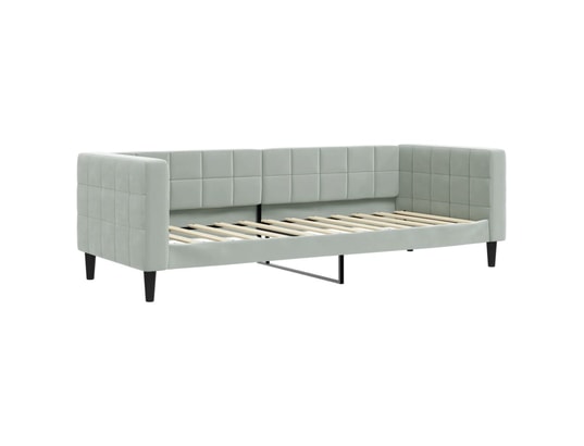 VIDAXL - Lit de jour avec gigogne et matelas gris clair 80x200cm velo...