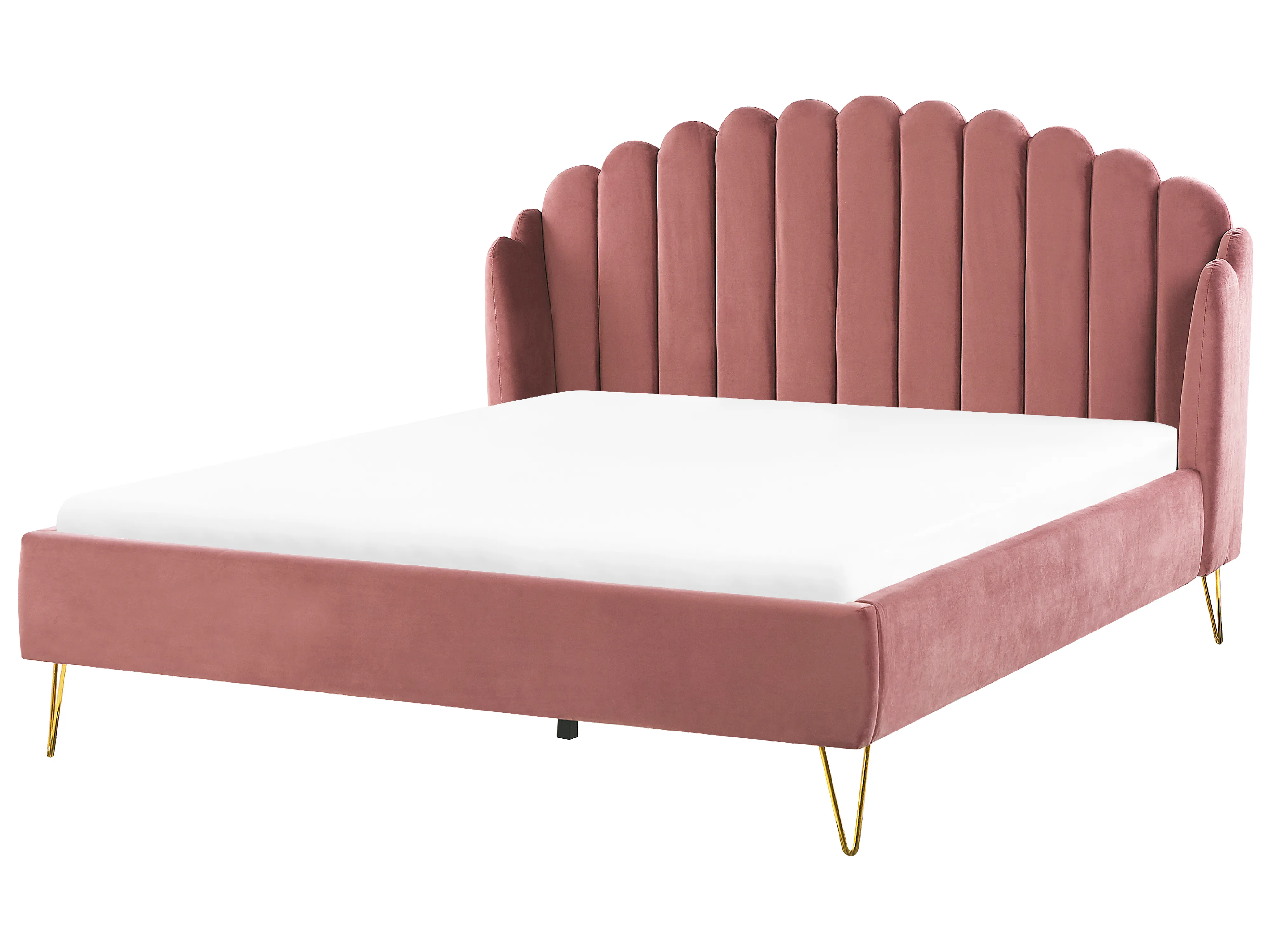 Bed Fluweel AMBILLOU 180 x 200 cm Roze