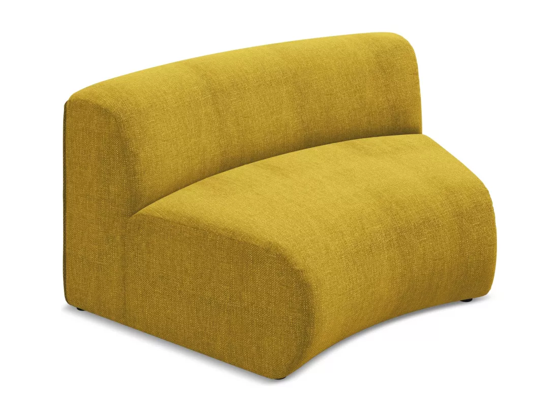 Fauteuil d'angle pour canapé modulable en tissu chenille - moutarde - EKAHI