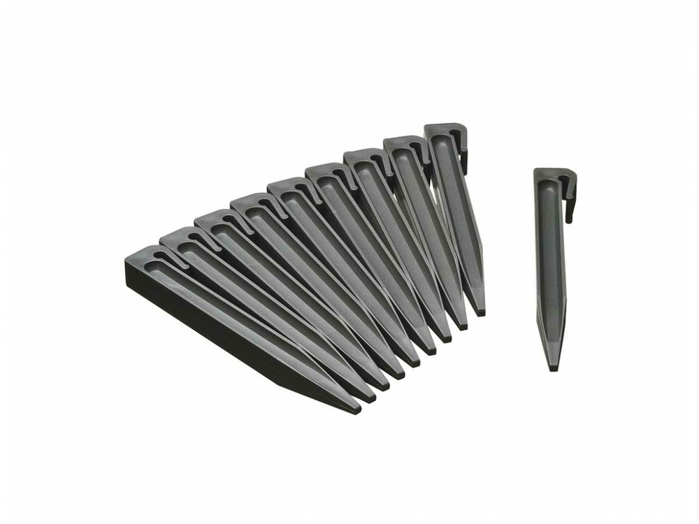 Lot de 10 ancres pour bordure de jardin polyéthylène recyclé noir - h 19,5 x 1,9