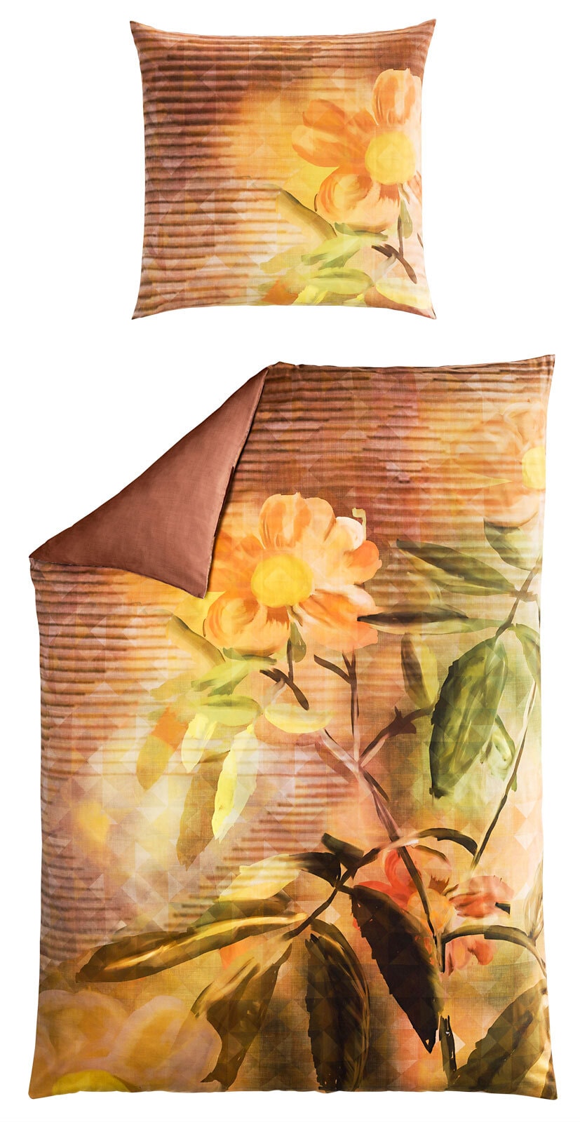 casaNOVA Satin-Bettwäsche BEA 135 x 200 cm orange/rot