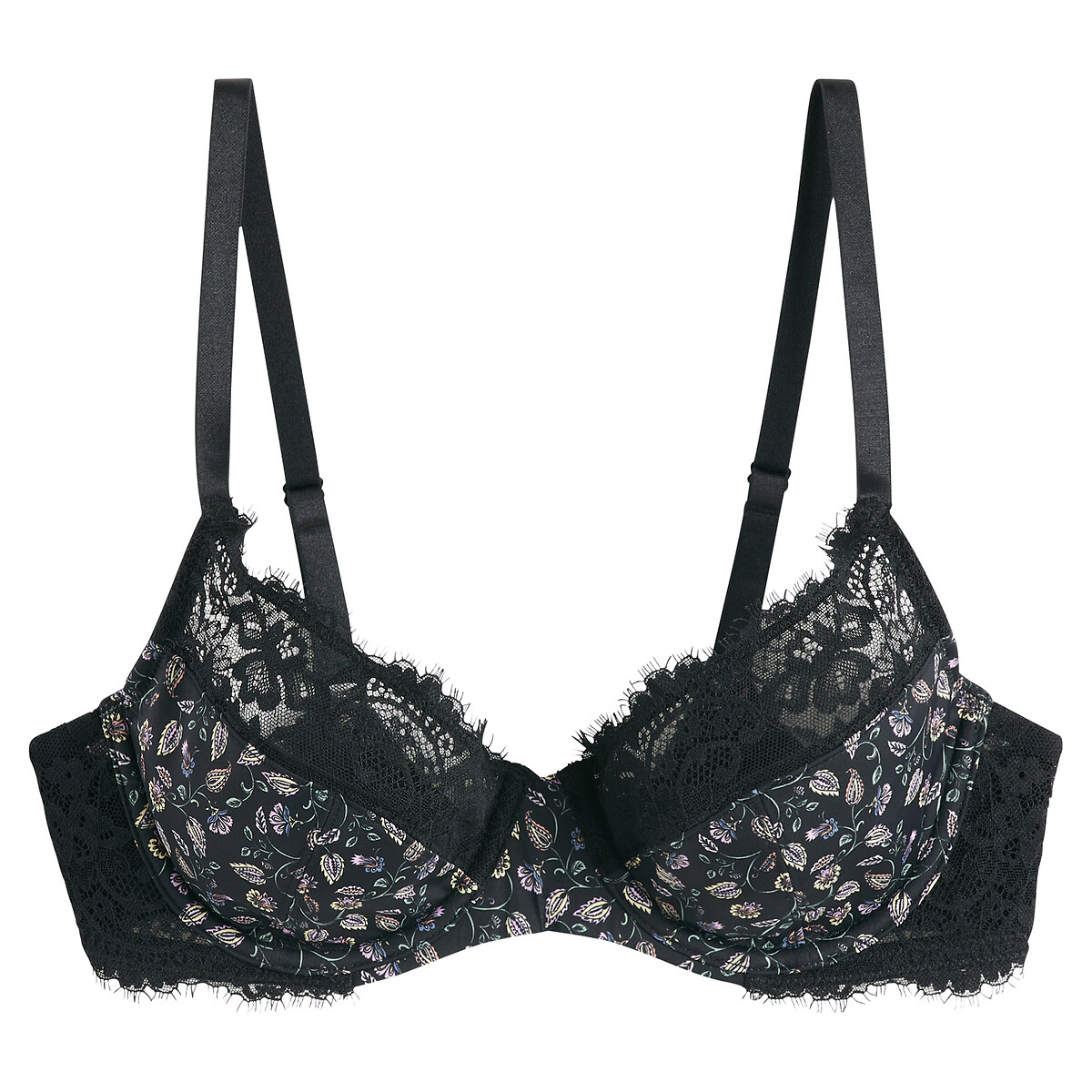 COLEÇÃO LA REDOUTE<br>Sutiã de cobertura total em microfibra estampada