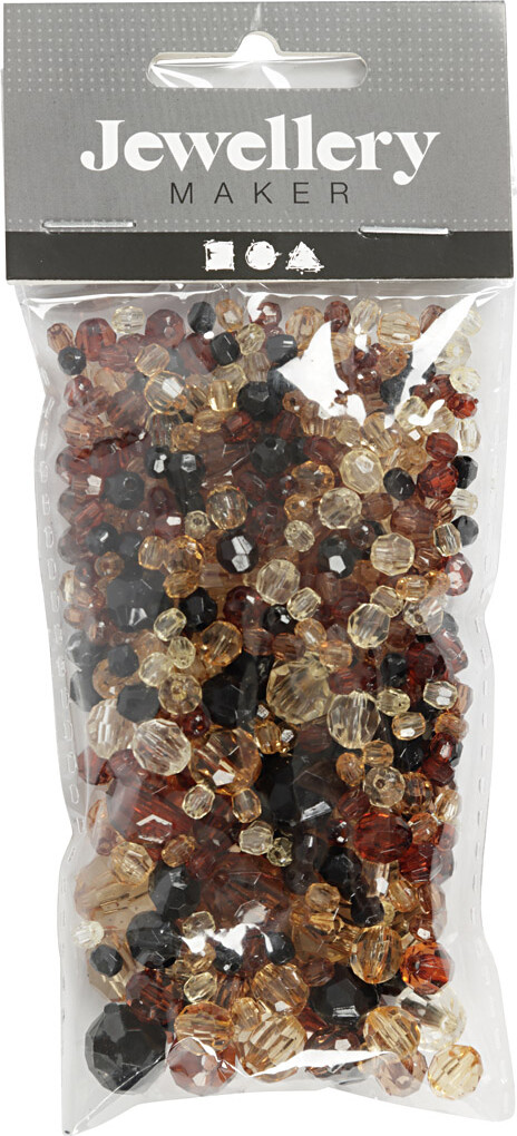 Harmoni Facetperlemix - Str. 4-12 MM - Hulstr. 1-2,5 MM - Gylden - 50 G
