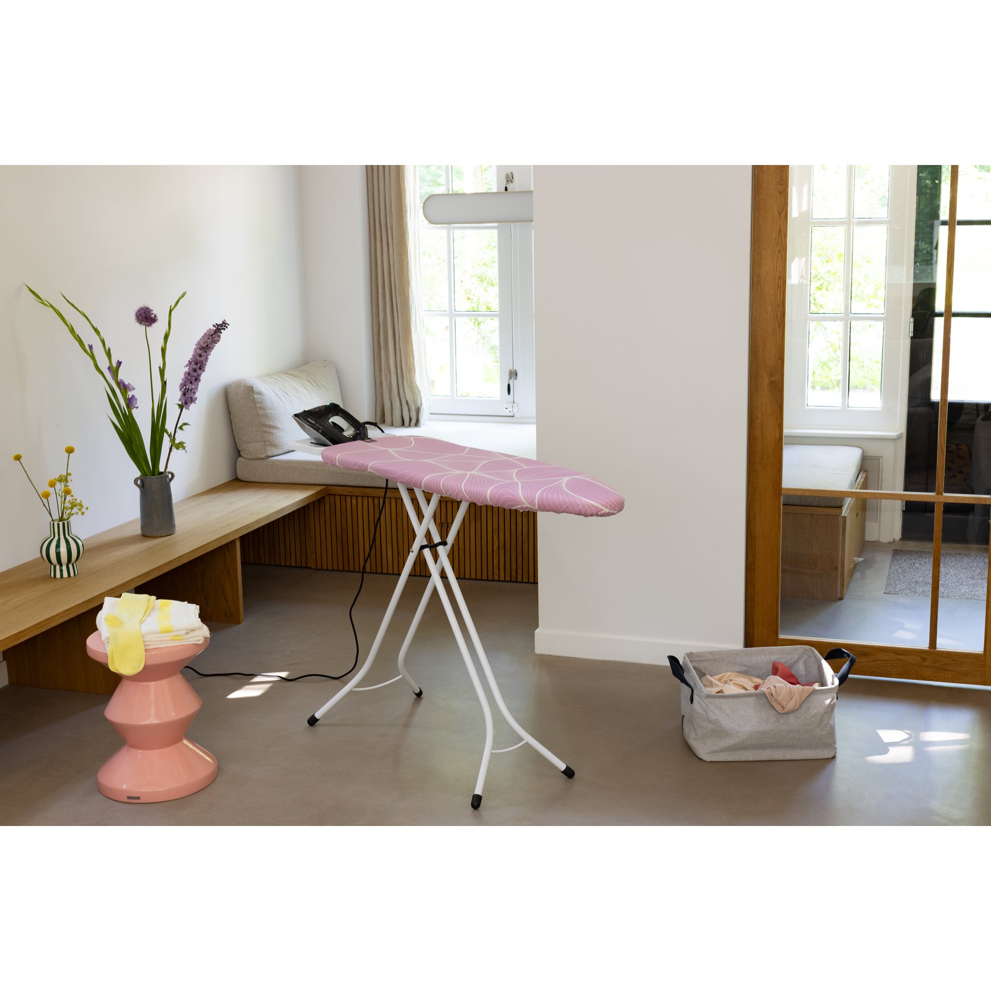 Brabantia Strijkplank B, 124x38 cm, strijkerhouder - Lilac Waves