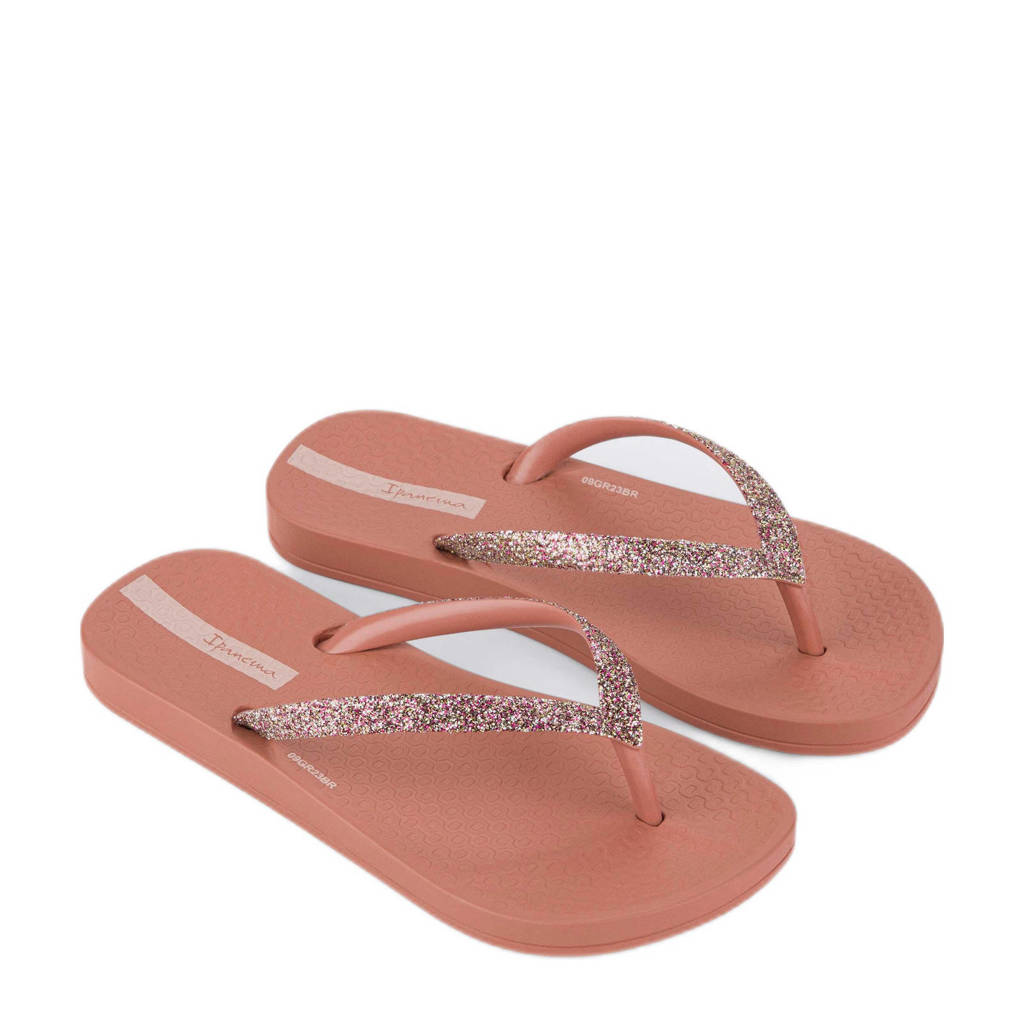 Ipanema Anatomic Lolitateenslippers met glitters oudroze