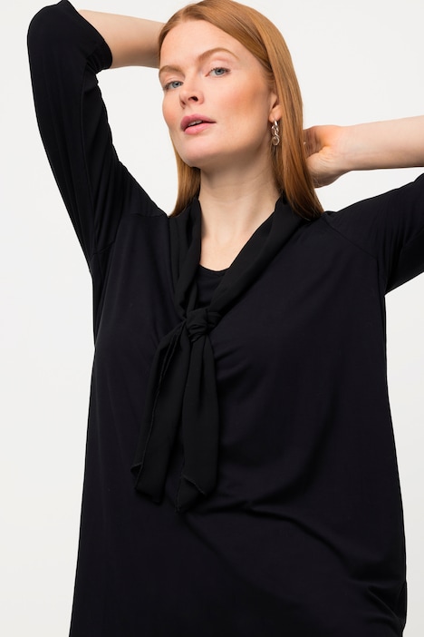 Shirt, Schluppe, V-Ausschnitt, 3/4-Arm, Modalmix