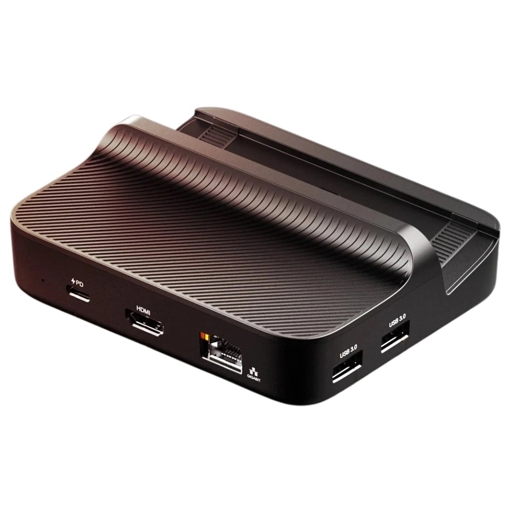 Retroid - Ladestation Docking Station Stand 4K@60Hz mit LAN / PD / USB-A für Retroid Pocket 5 Konsole - Schwarz