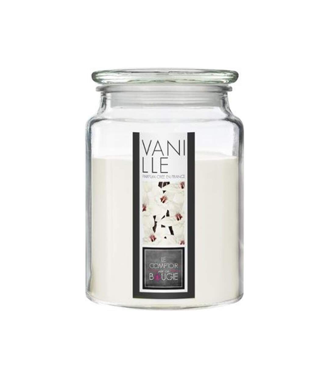 Bougie Parfumée en Verre Couvercle 510g Vanille