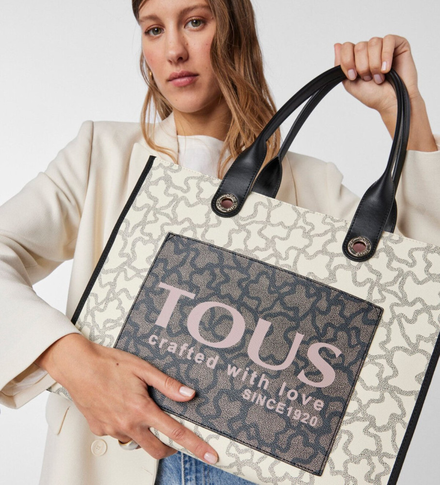 Sacola de compras Tous tamanho XL. Amaya K Icon bege