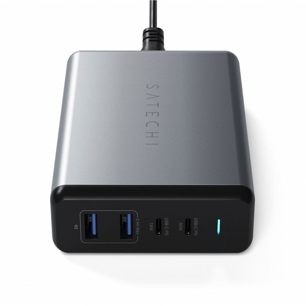 (108W) PD Desktop Charger Dual USB C / Dual USB 3.0 Netz Ladegerät Power Delivery-Technologie (ST-TC108WM) - Space Gray