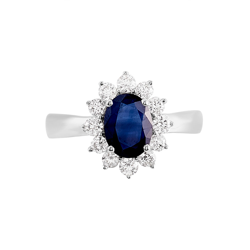 Bague Vladimir Or Blanc Saphir Et Diamant