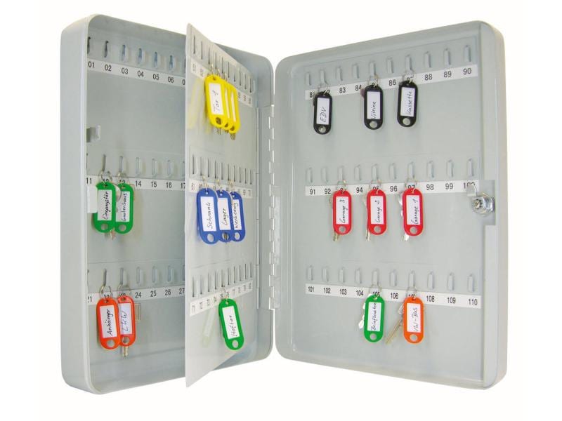WEDO Schlüsselschrank mit Schlüsselöffnung, 110 Schlüssel Stahlblech-Schlüsselschrank für bis zu 110 Schlüssel