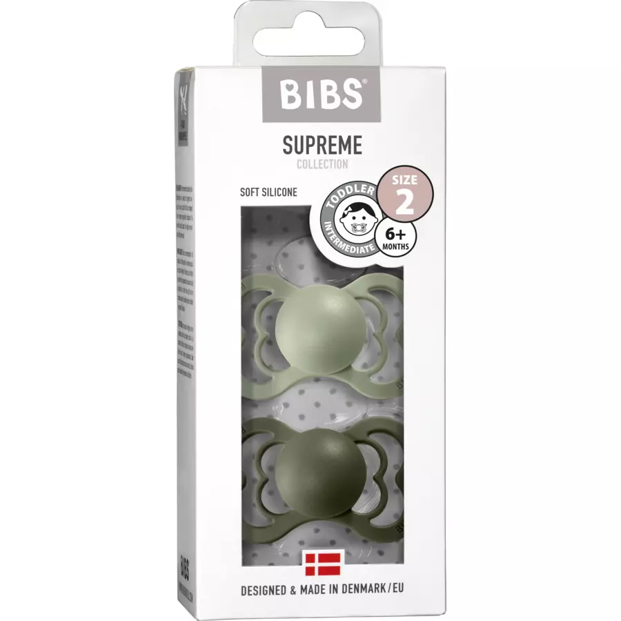 BIBS® Schnuller Supreme Sage  Hunter Green Silikon 6-36 Monate, 2 Stk.