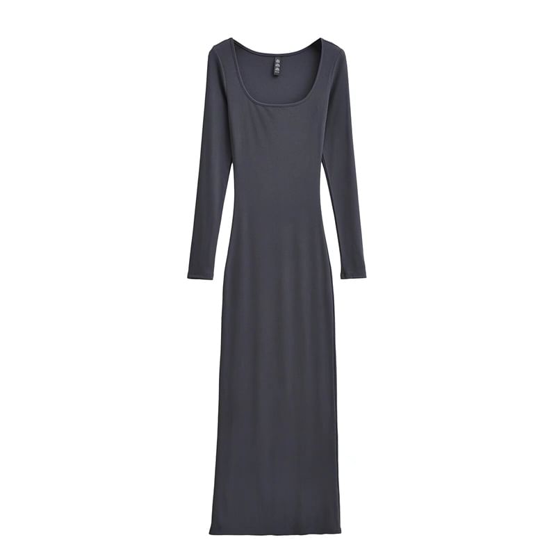 Bazer - Maxi-jurk met lange mouwen en ronde hals