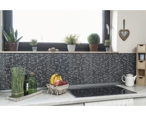 Glasmozaïek XCM MV708 29,8x30 cm zwart
