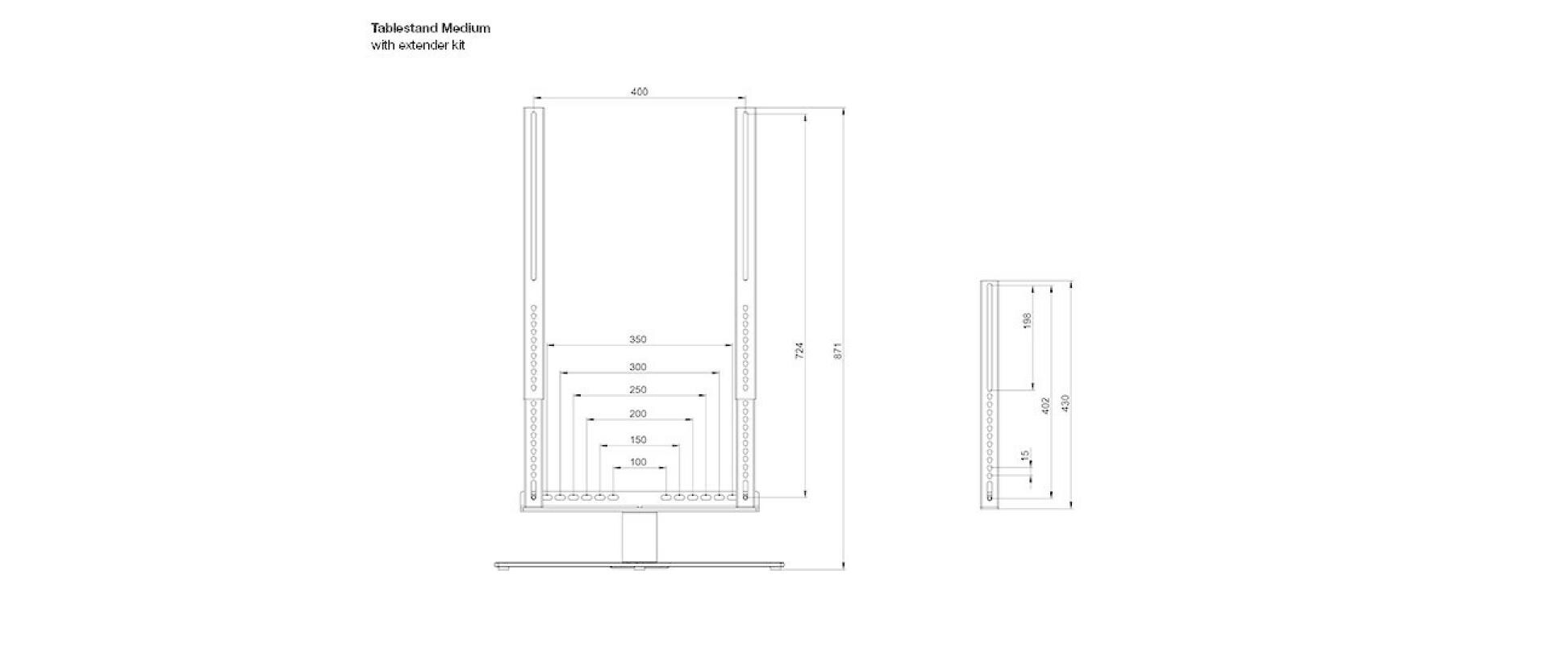 VESA Extender 1305Erweiterung für Tischständer M & L