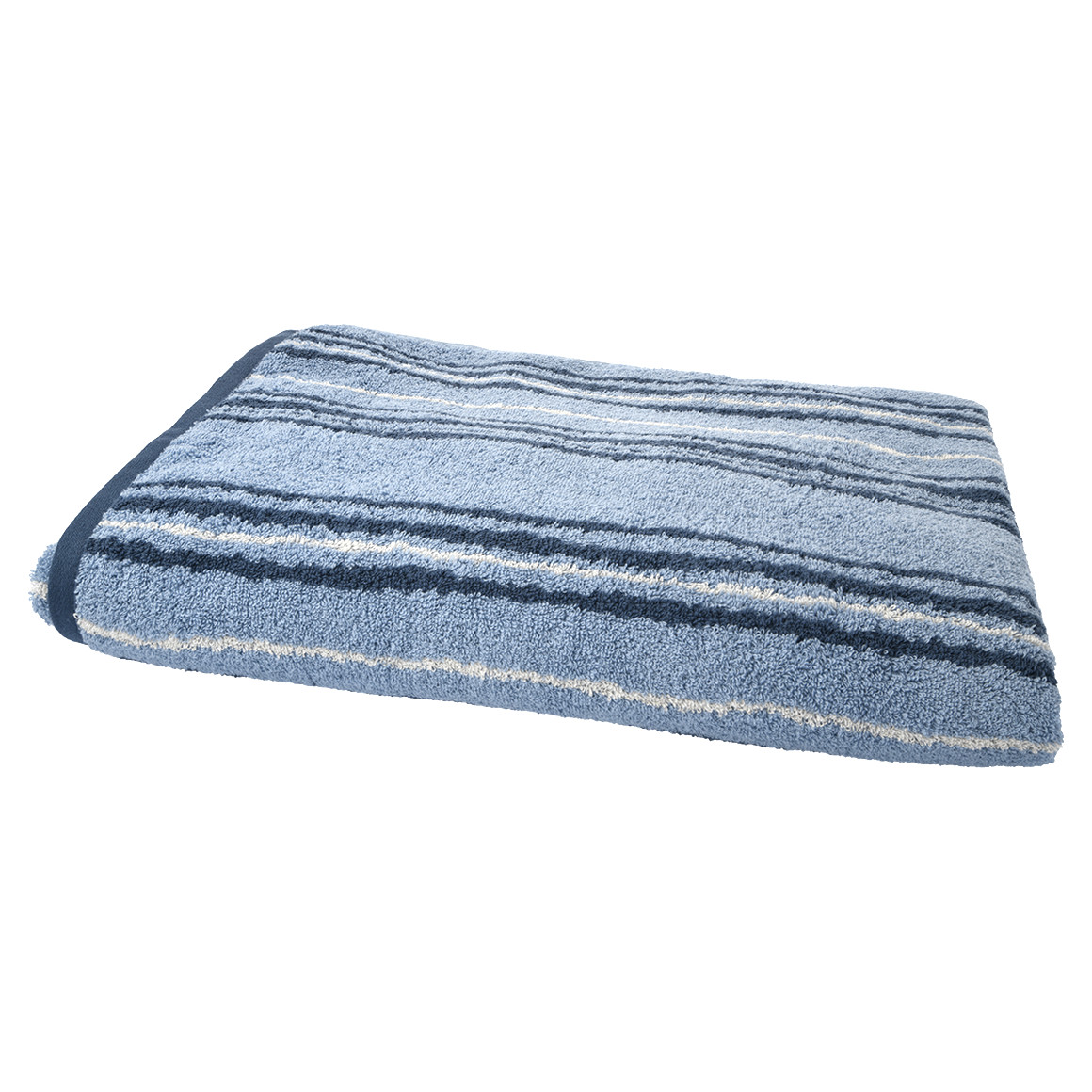 My Home Duschtuch mit Streifen dunkelblau / hellblau / weiss