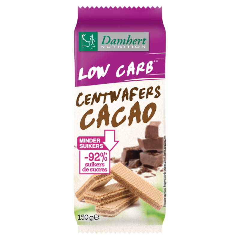 Damhert Low Carb Centwafers Cacao 150g