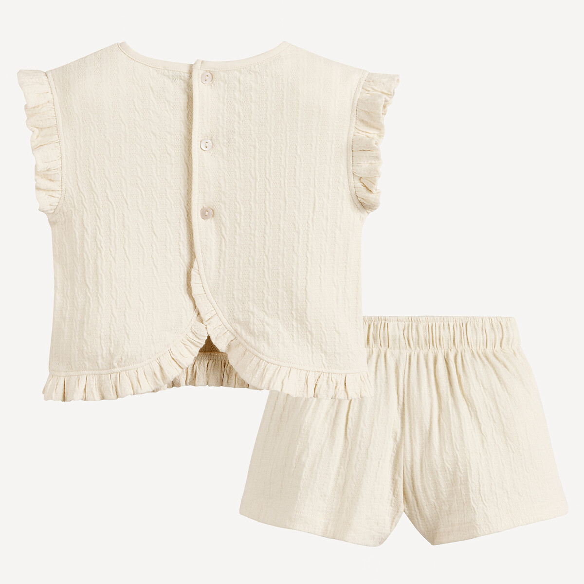 COLEÇÕES LA REDOUTE<br>Conjunto de top e shorts Katoenen