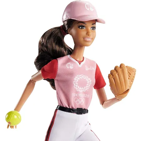 Barbie Olympic Games Tokyo 2020 Softball/Baseball-Puppe mit Outfit