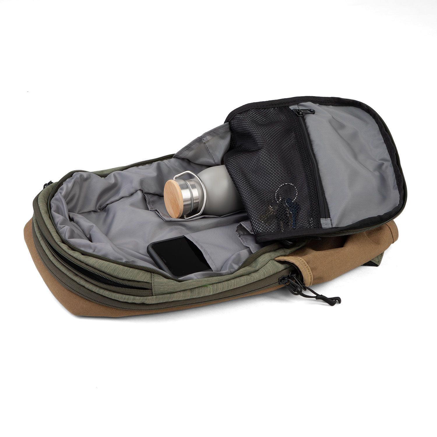 bodhi Yogi Daypack Rucksack, grün-braun