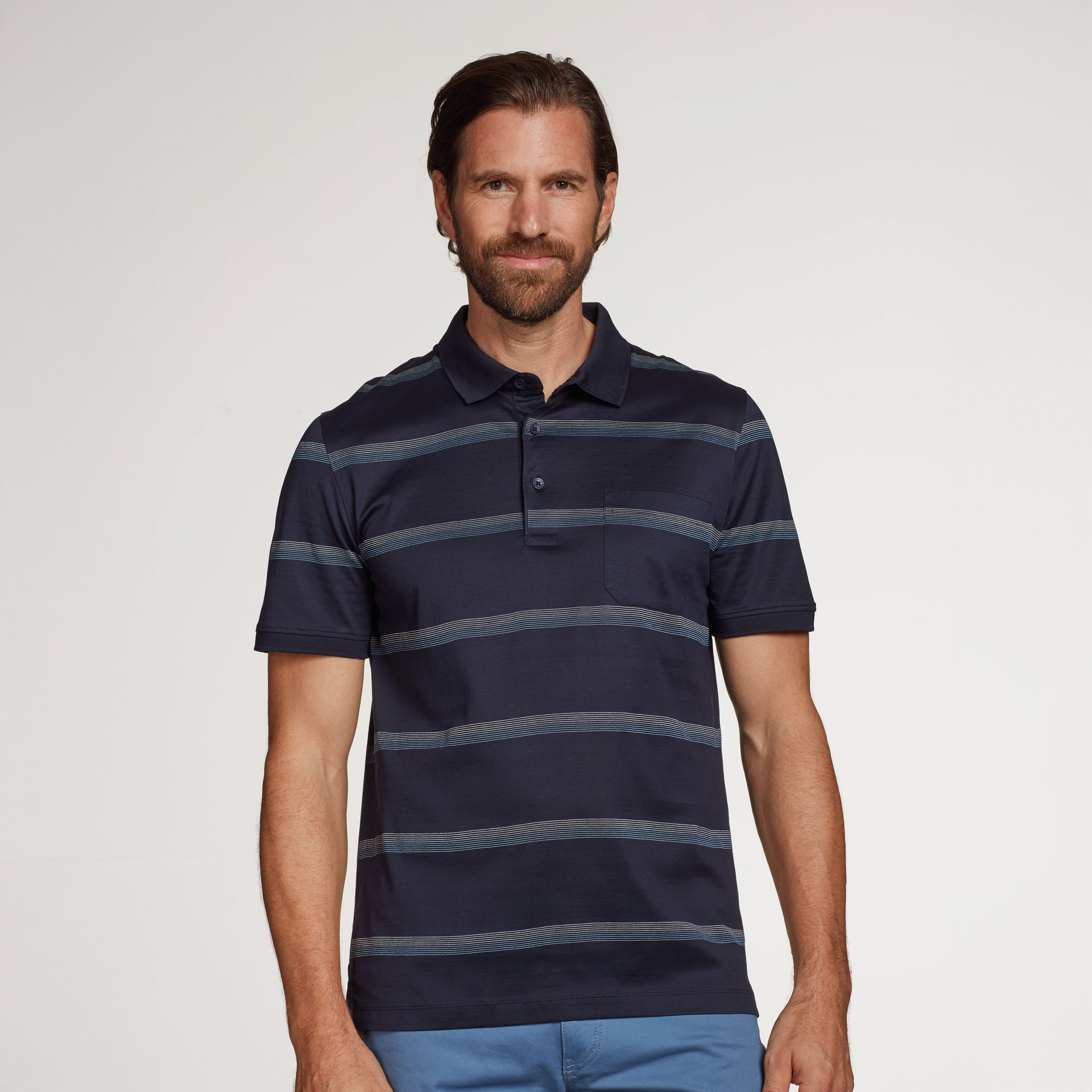 Mercerisiertes Poloshirt gestreift für Herren