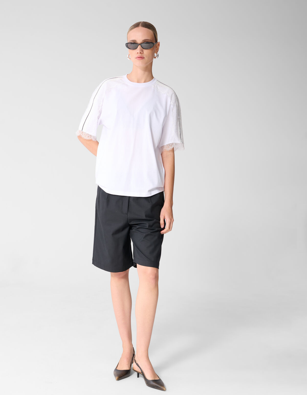 Kanten T-shirt Wit