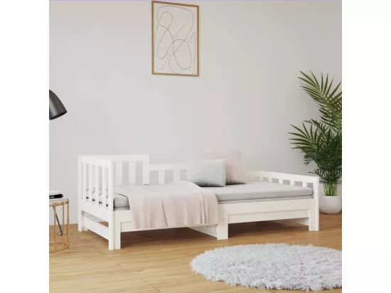 Lit coulissant Blanc 2x(90x190) cm Bois de pin massif