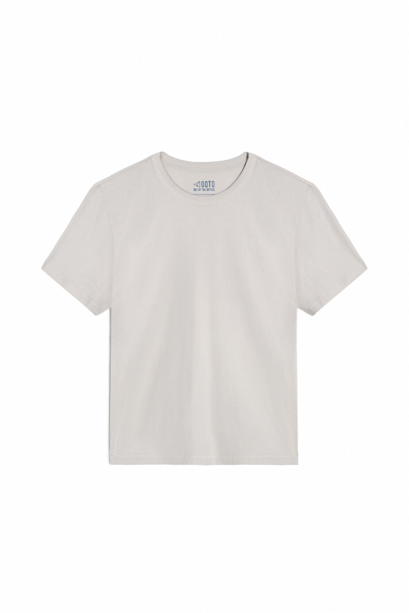 Camiseta básica de algodão com estampa de avião - Cinza