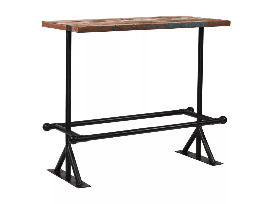 Mobilier de bar 5 pcs Bois de récupération massif Multicolore