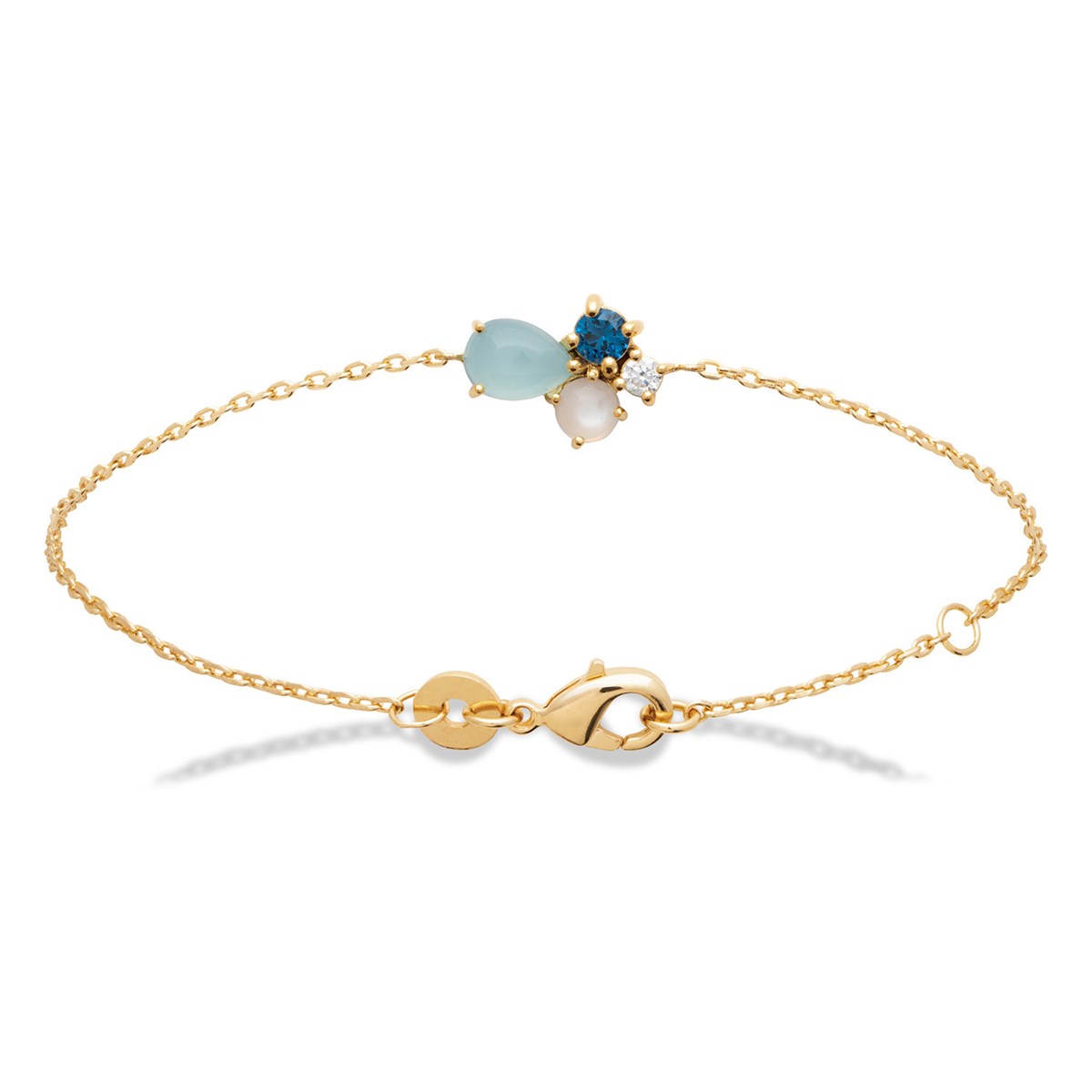 Bracelet Brillaxis plaqué or quartz et amazonite