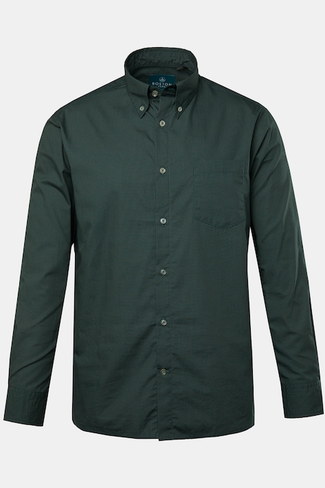 Boston Park Hemd, Langarm, Minimal-Muster, Buttondown-Kragen, Comfort Fit, bis 8 XL