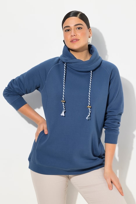 Sweatshirt, weiter Stehkragen, Taschen, Raglan-Langarm