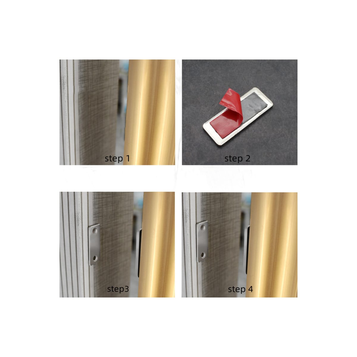 Magnetisk lås / usynlig magnetisk dørstopper, 2 stk. Sort