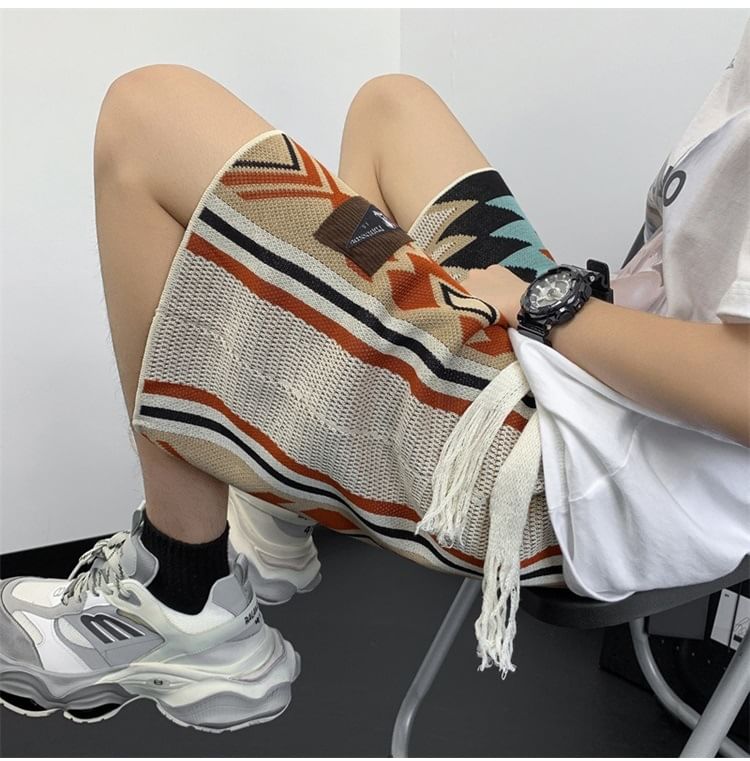Hushgrain - Kleurblok geborduurde shorts met trekkoord in de taille