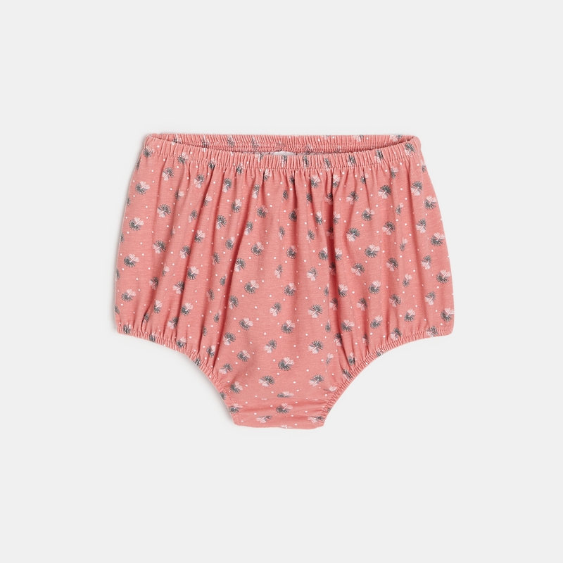 Robe boutonnée à volants rose bébé fille