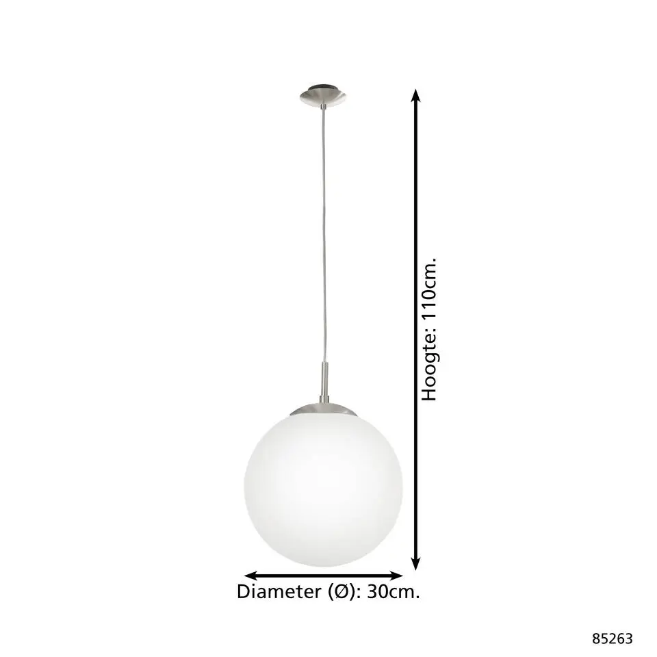 EGLORondoHanglamp-E27-Ø30cm-Grijs/Wit
