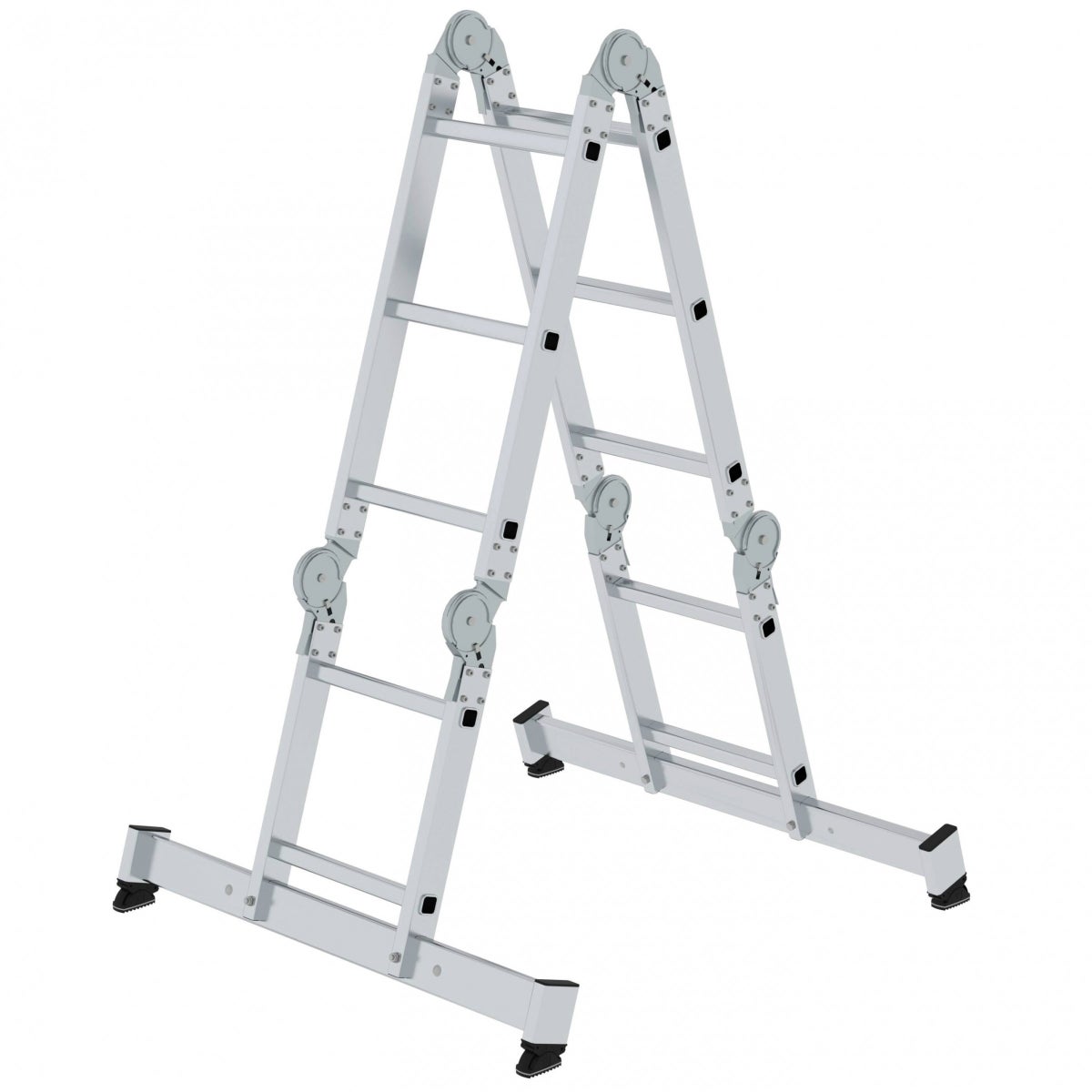 MUNK multifunctionele ladder met Nivello® dwarsbalk 2x3 + 2x4 sporten