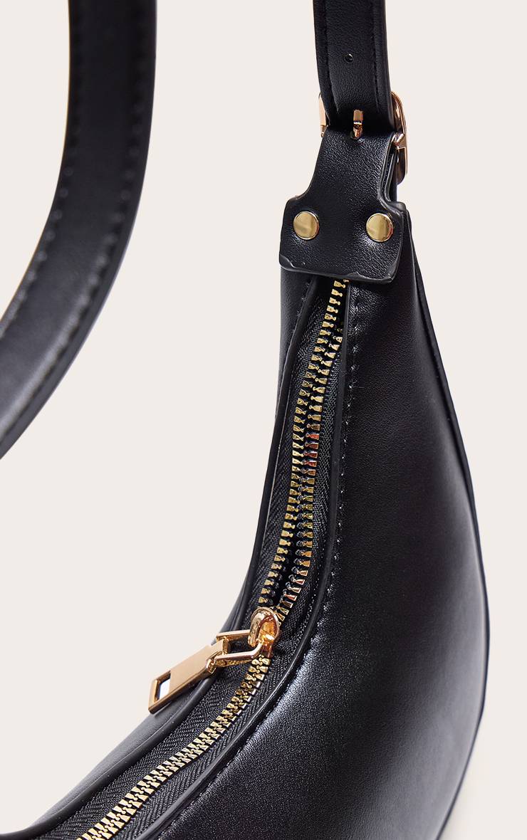 Noir Sac À Bandoulière En SYNTHÉTIQUE Forme Incurvée