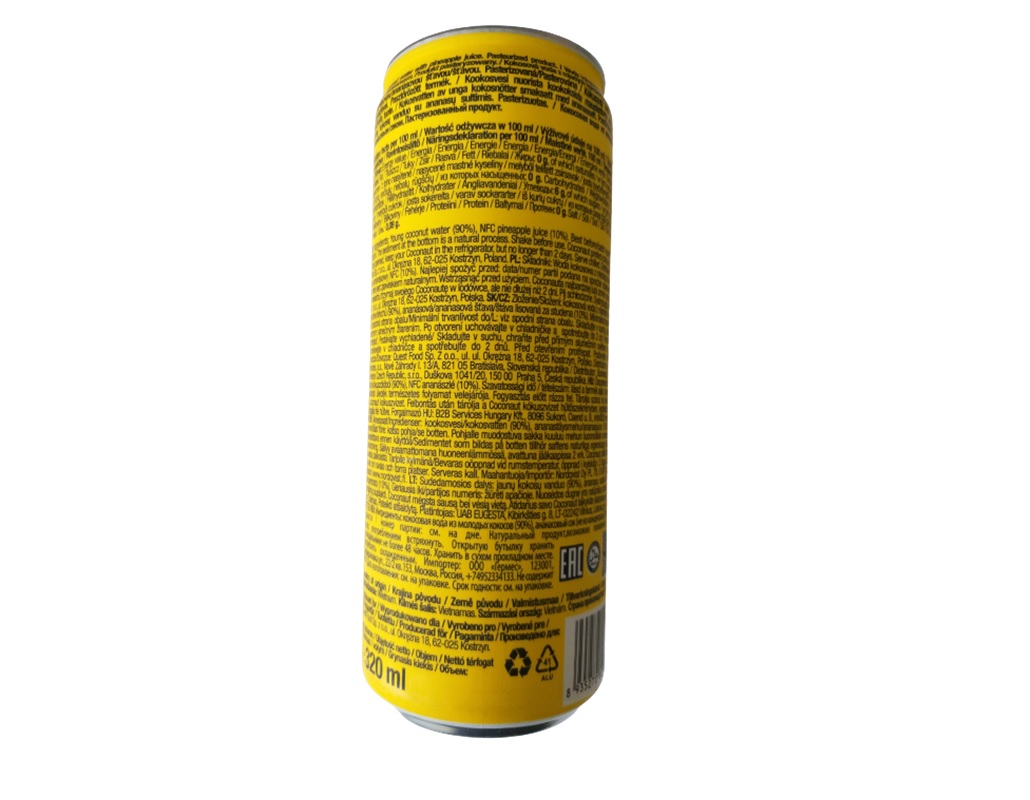 ÁGUA DE COCO COCONAUT COM SUMO DE ANANÁS 0.32 L