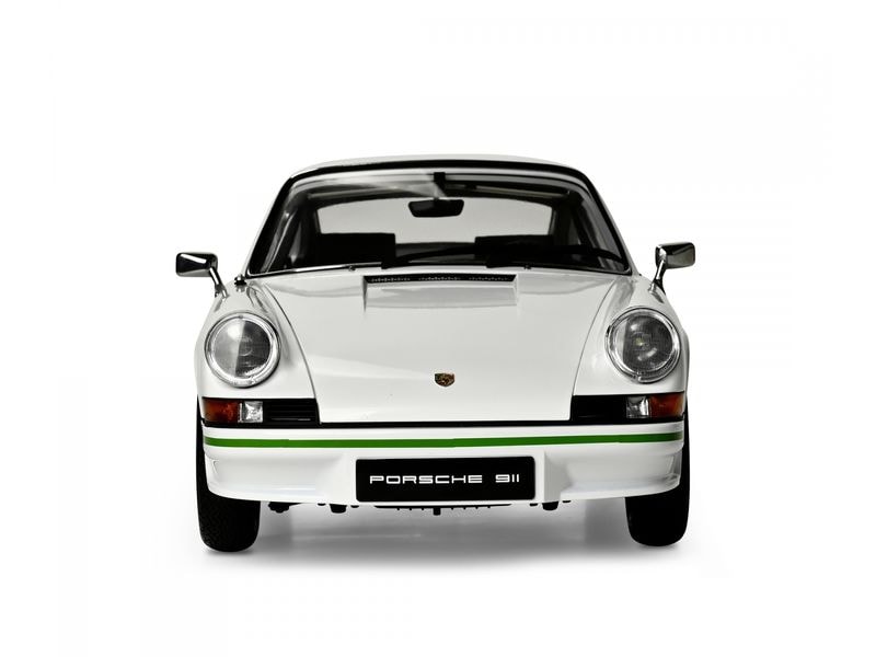 IXO Models Bausatz Porsche 911 RS 2.7 Weiss/Grün 1:8 Standmodellbausatz im Massstab 1:8