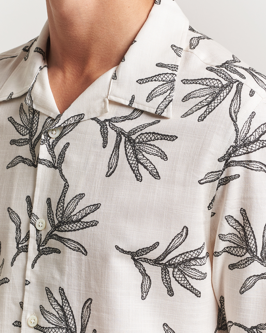 NN07 Ole Printed Cotton/Lyocell Resort Shirt Off White