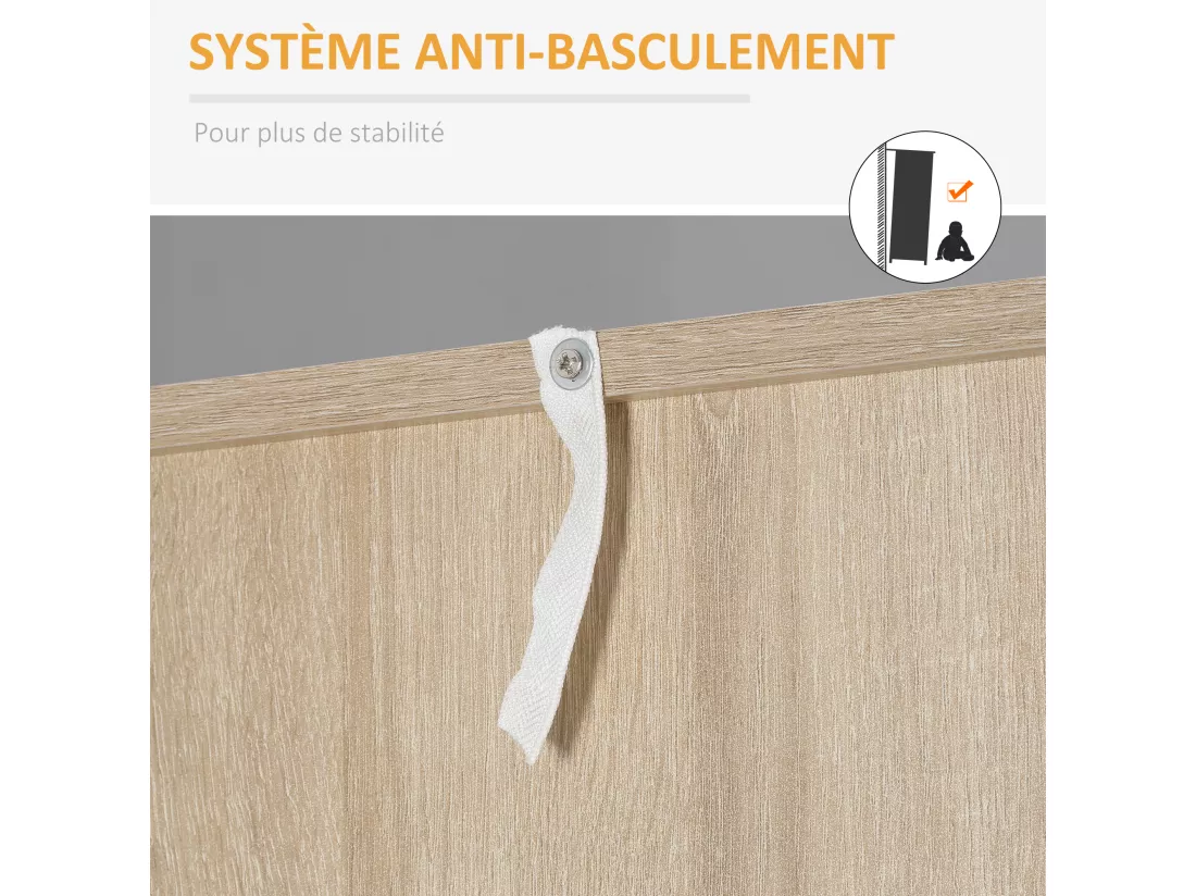 Buffet haut - armoire de cuisine - 2 tiroirs coulissants, placard haut porte relevable, niche, plateau - aspect bois clair blanc