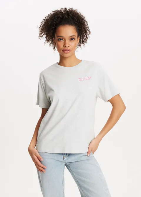 T-shirt met print mixed grijs (GRS.LME)