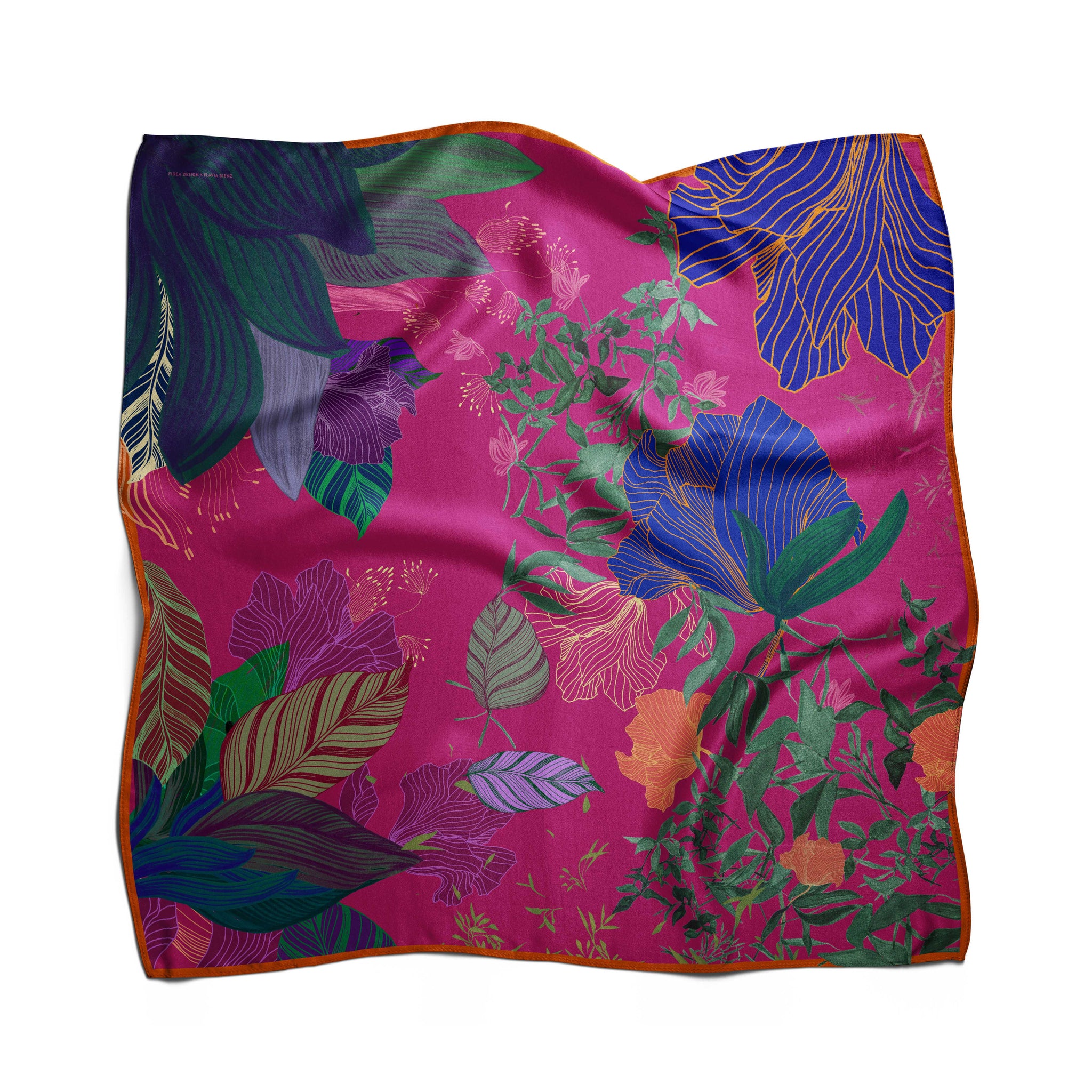 Foulard Giardino - Fiori Grandi  fuchsia