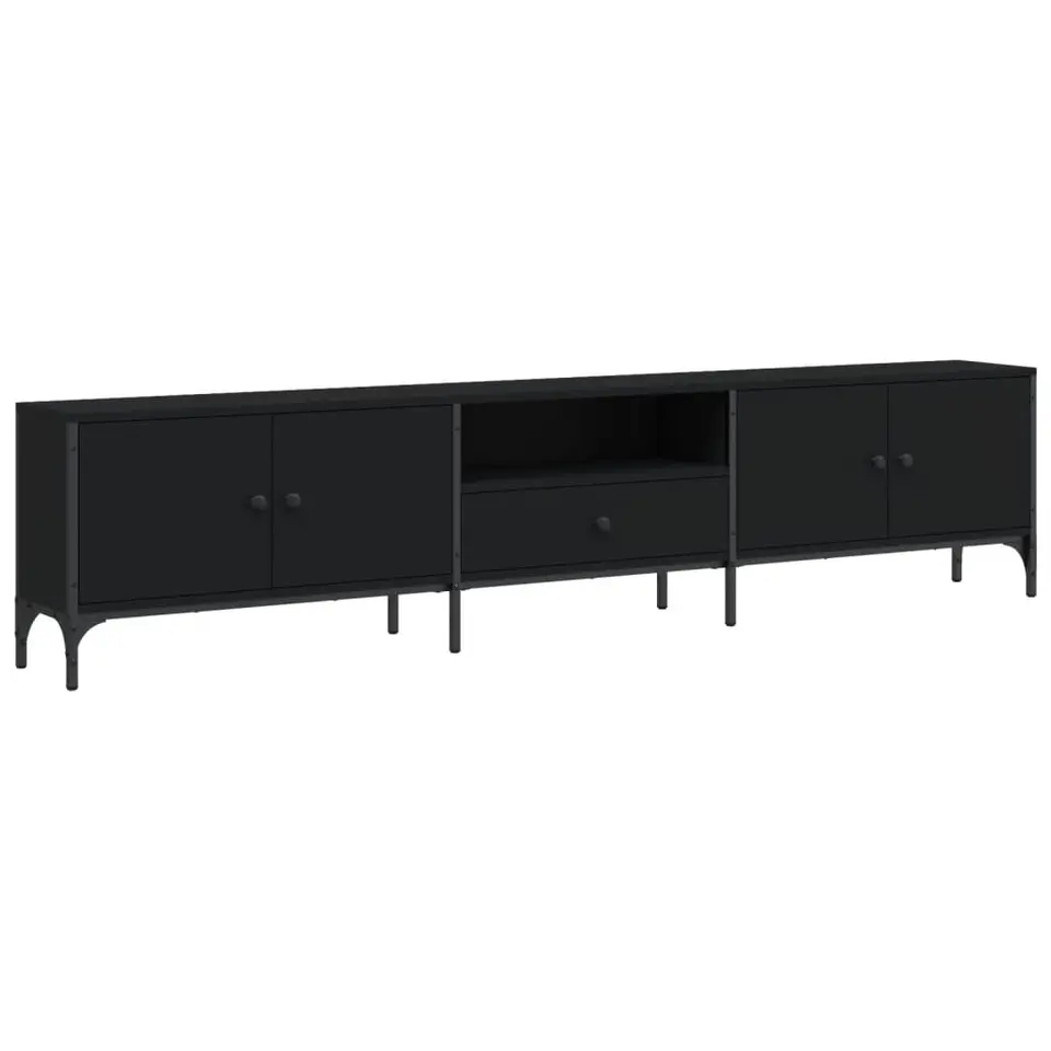 vidaXL - Tv-meubel - Zwart - Bewerkt hout