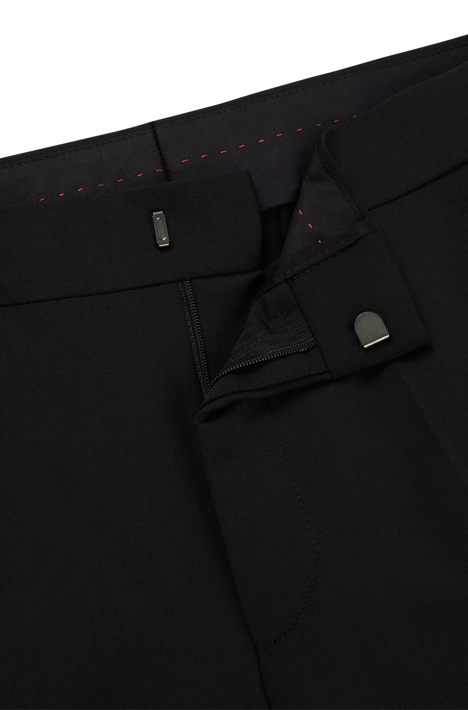 Calças HUGO vermelhas, extra slim fit, em mistura de lã elástica.