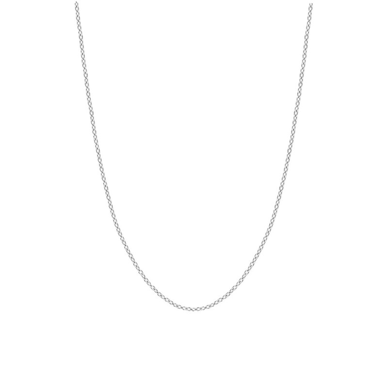 Chaîne femme 40 cm - Maille Forçat rond - Or blanc 18 Carats - Largeur 0.90 mm