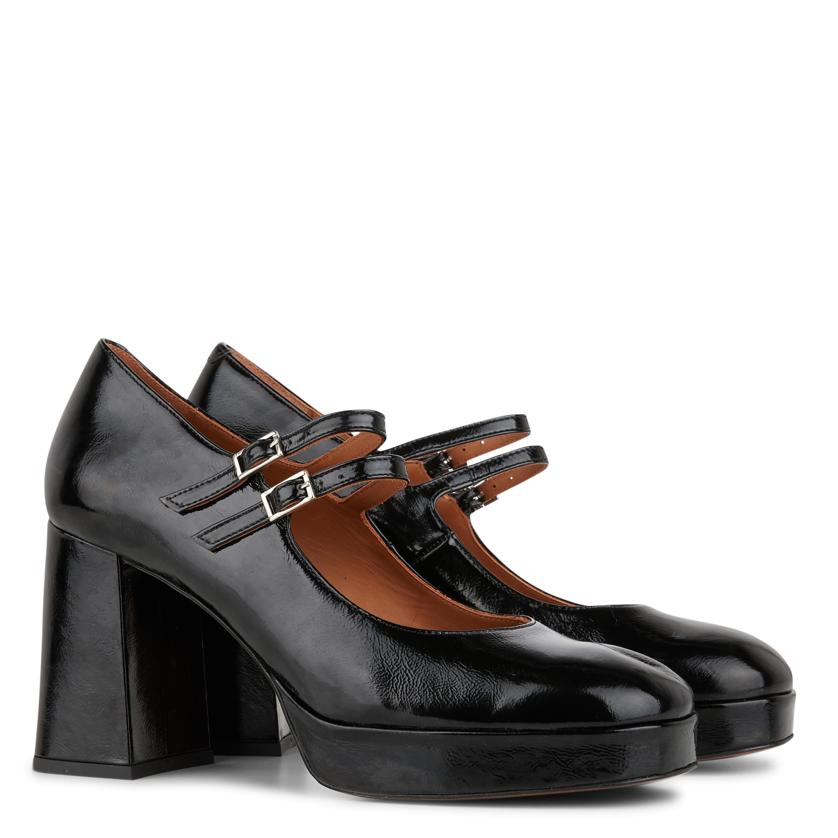 Babies en cuir vernis | Noir