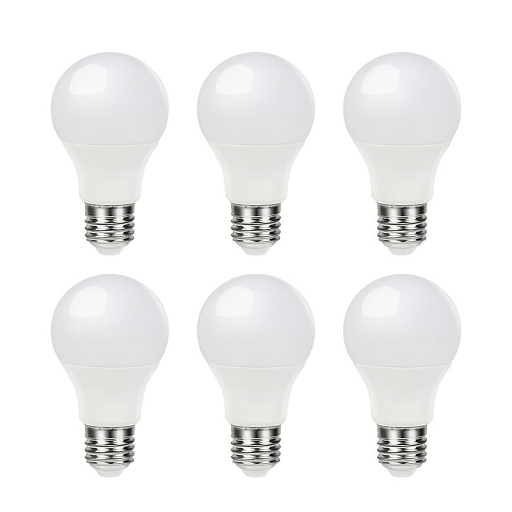 Lot 6 ampoules LED A60 E27 806lm 7.3W = 60W Ø6cm Diall blanc chaud